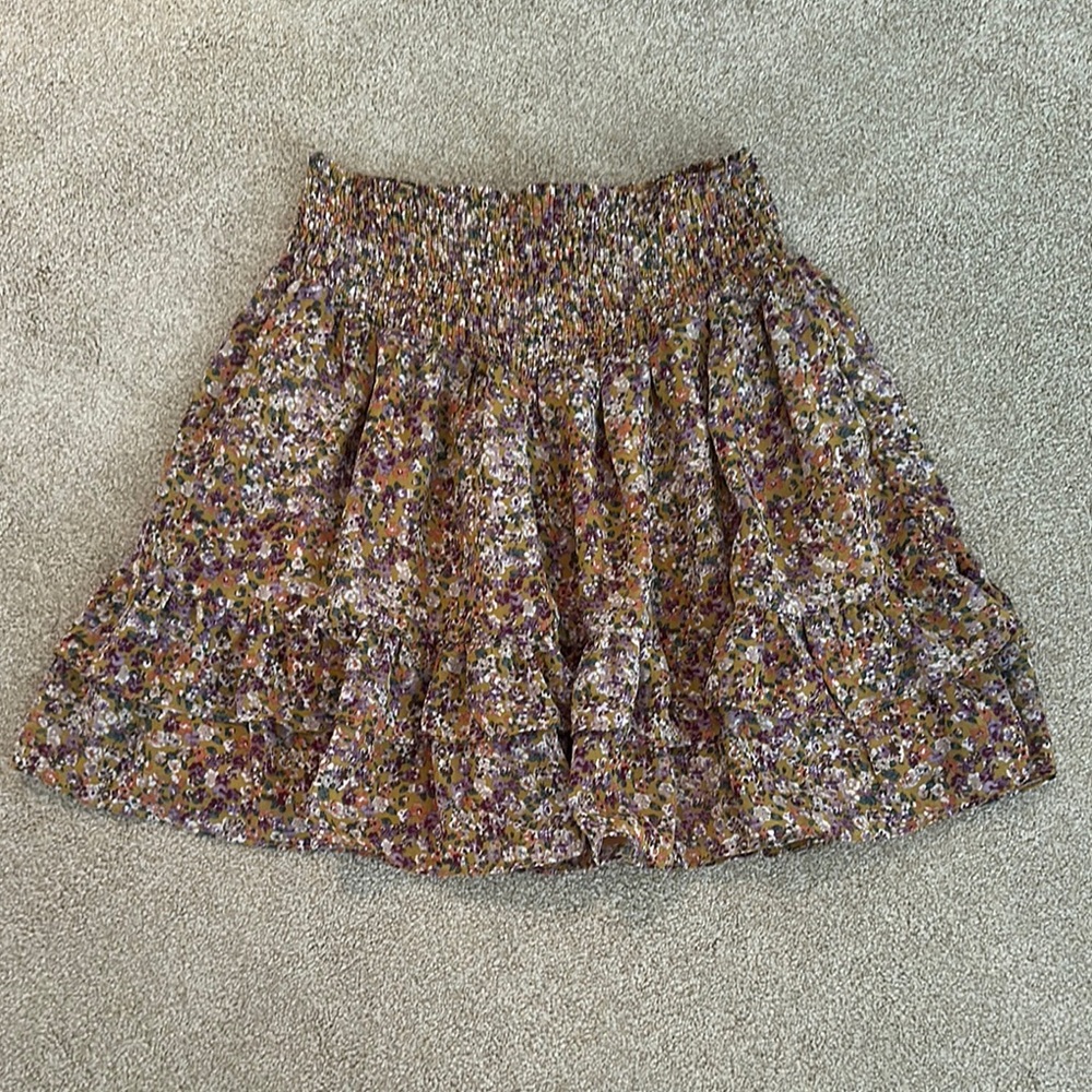 MINKPINK Brown Tan Bubble Mini Skirt